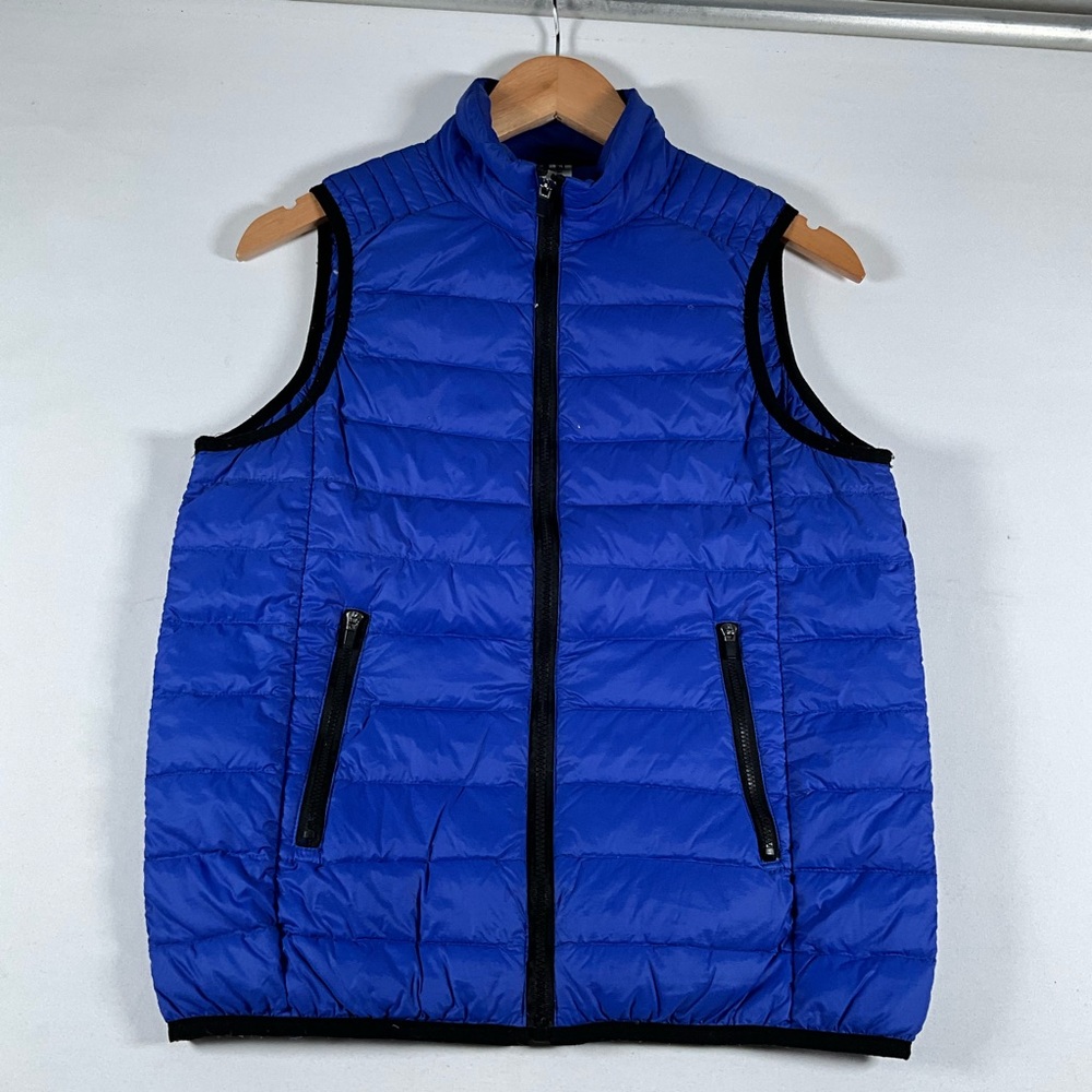 Fabletics Joni Down Feather Puffer Vest Blue Women's MEDIUM Excellent Condition